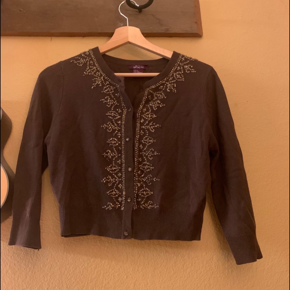 Cashmere and silk blend lovely beaded cardigan
